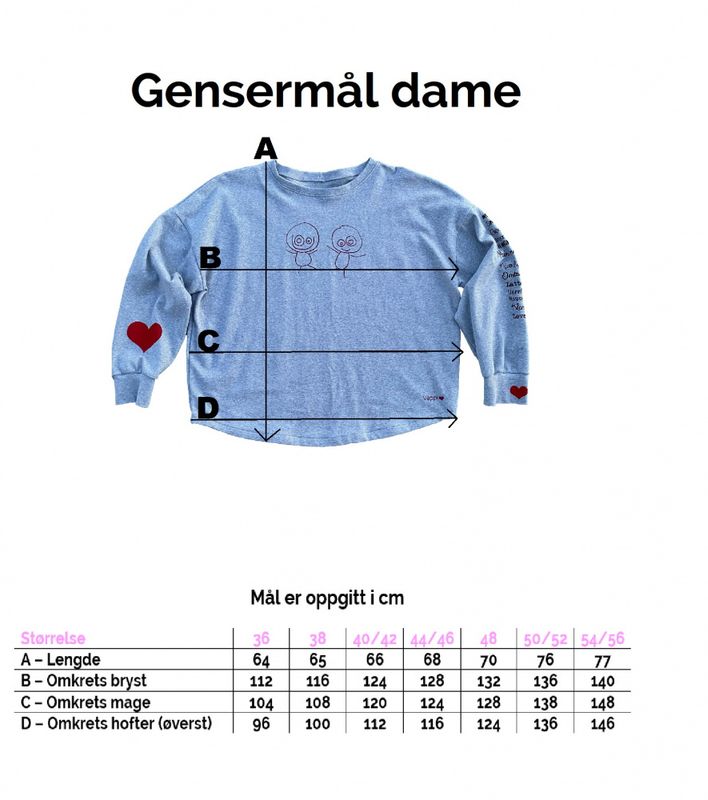 Grei og snill- baggy jerseygenser_sort/hvit