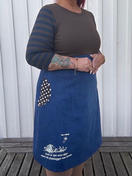 Livet ❤️ jeanskjole_mørkeblå/brun
