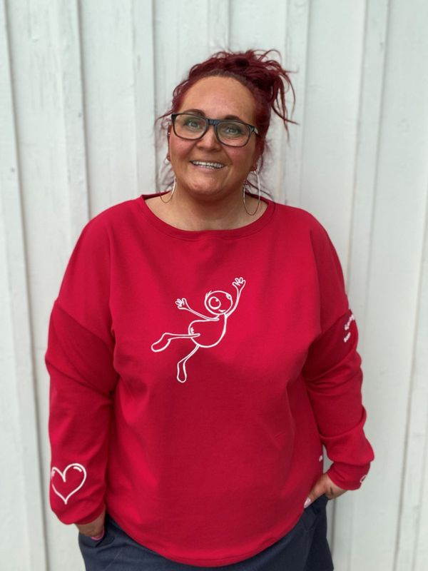 Glad!- baggy jerseygenser_mørkerød