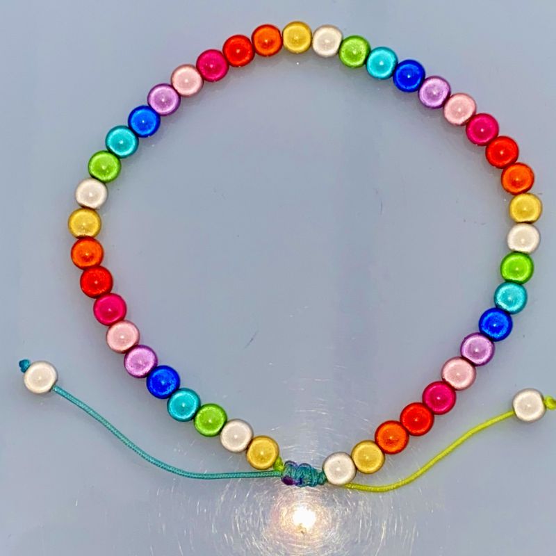 6 mm perler ankelkjede_Fargerik