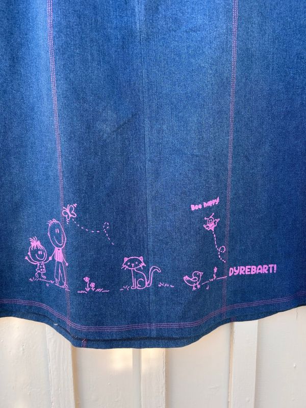 Dyrebart - langt jeansskjørt_Mellomblått