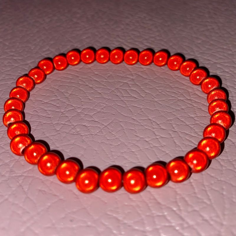 6 mm perler armbånd_Rød